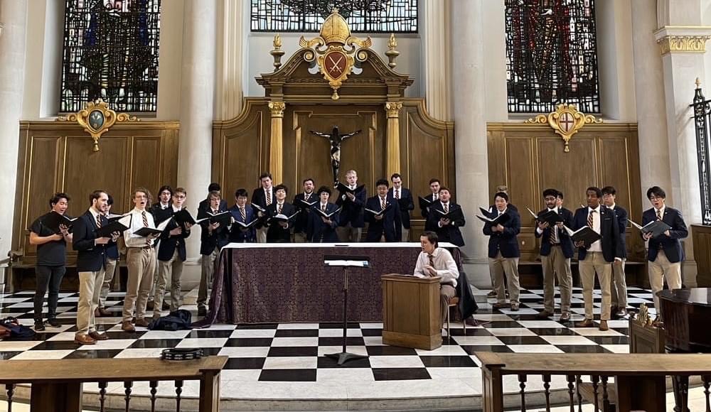 The Virginia Glee Club performs at St. Mary-le-bow church in London