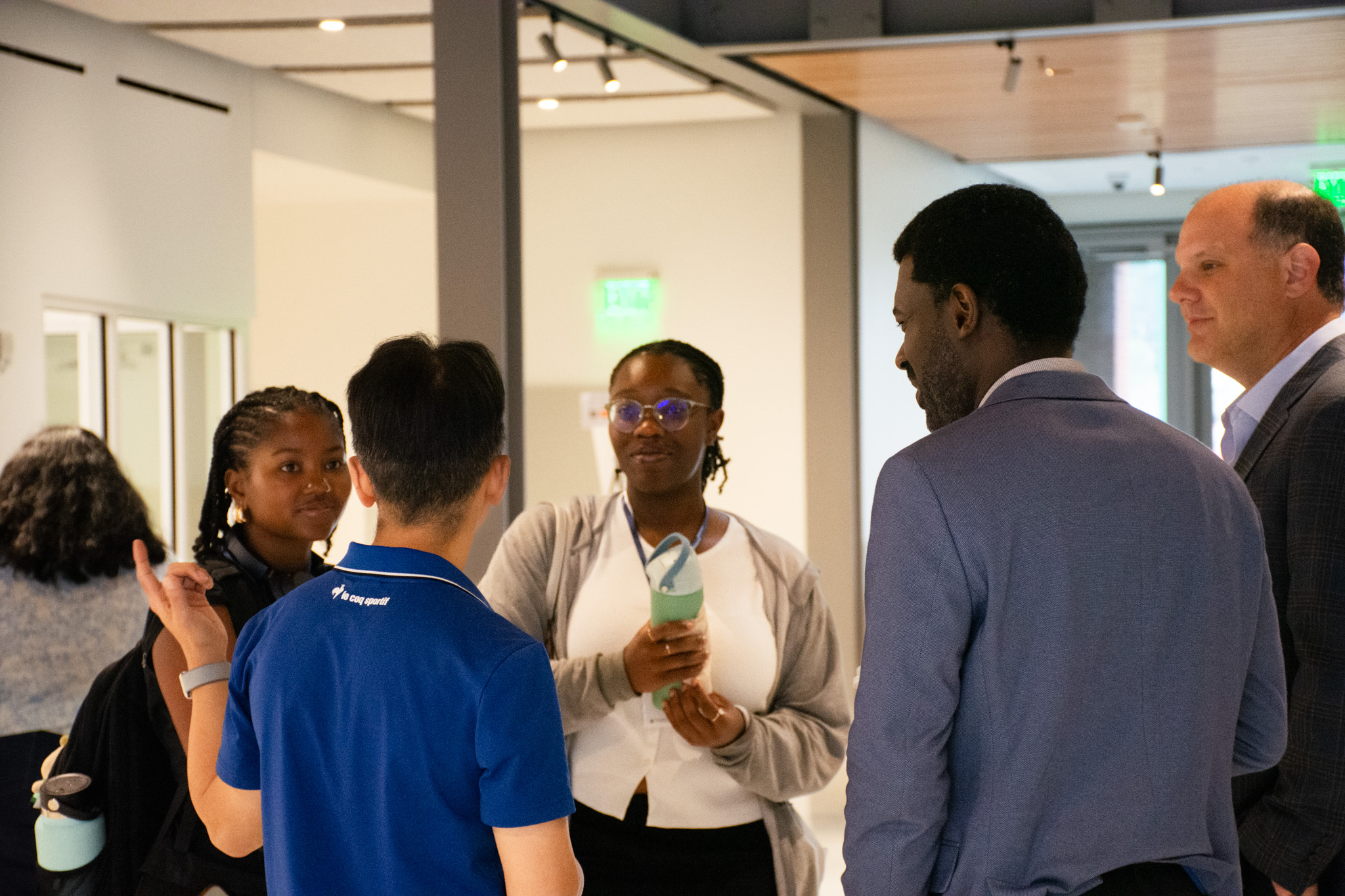 MSDS students talk with Jeffrey Blume and Prince Afriyie 