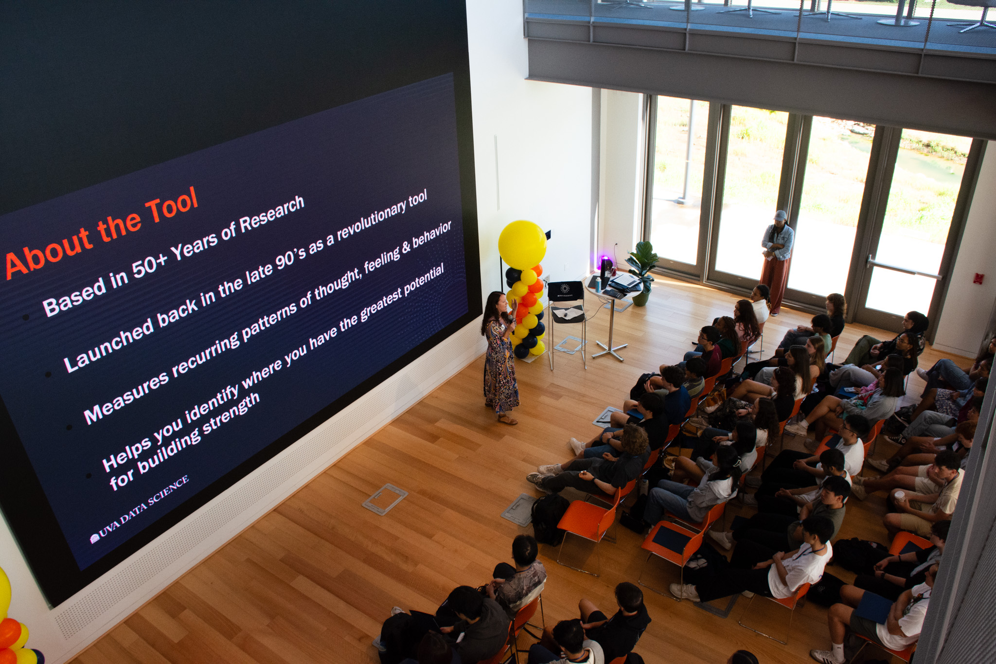 BSDS orientation in the Hub with big screen presentation