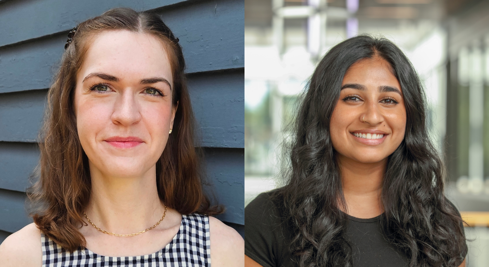 Ph.D. in Data Science students Eileanor LaRocco (left) and Madelyn Mathai
