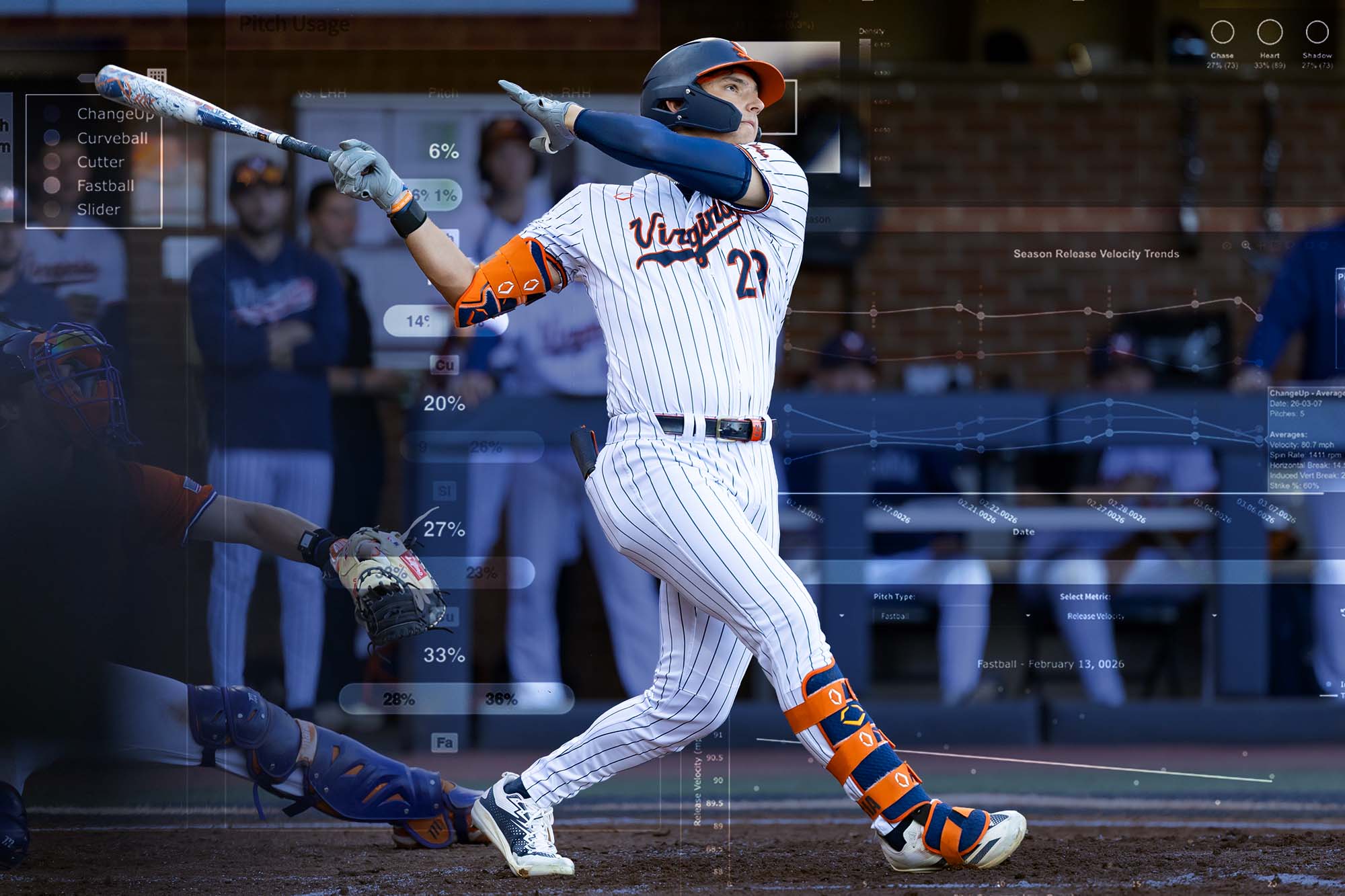 A.J. Gracia swinging a baseball bat during a baseball game.