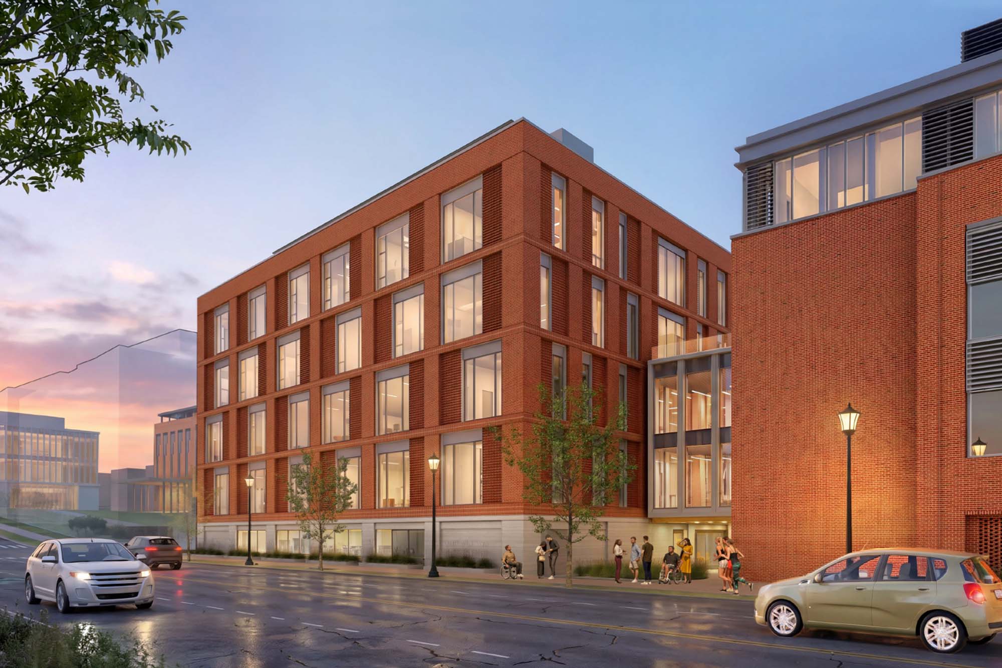 Illustration of Emmet-Ivy Corridor, will feature a transparent first floor to showcase the bustle inside.