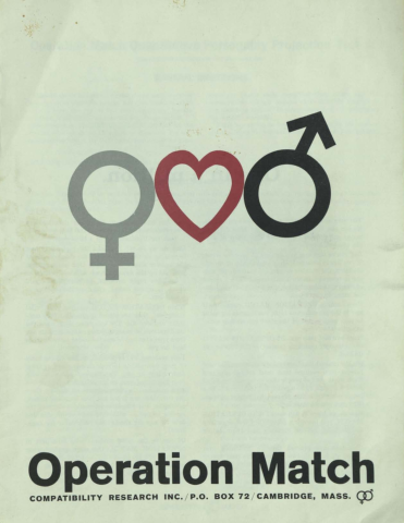 Operation Match Scanned Document featuring a gender symbol for male and female with a heart in the middle.