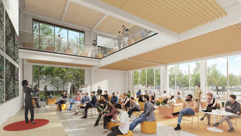 The new building will have event space for Datapalooza, Women in Data Science, and guest speakers.