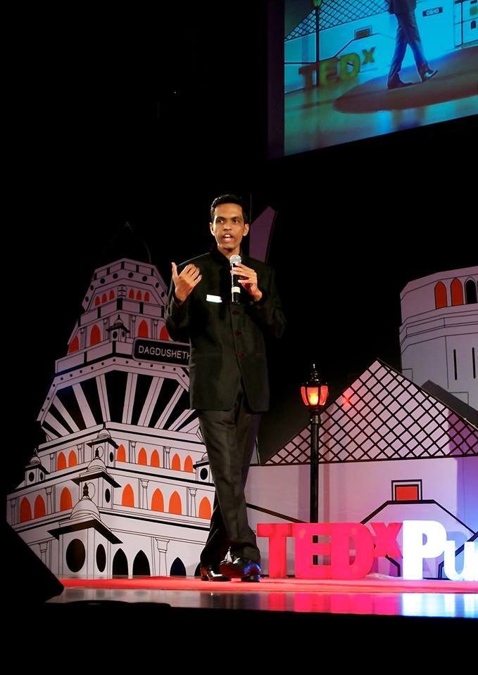 Suryawanshi giving a TED talk