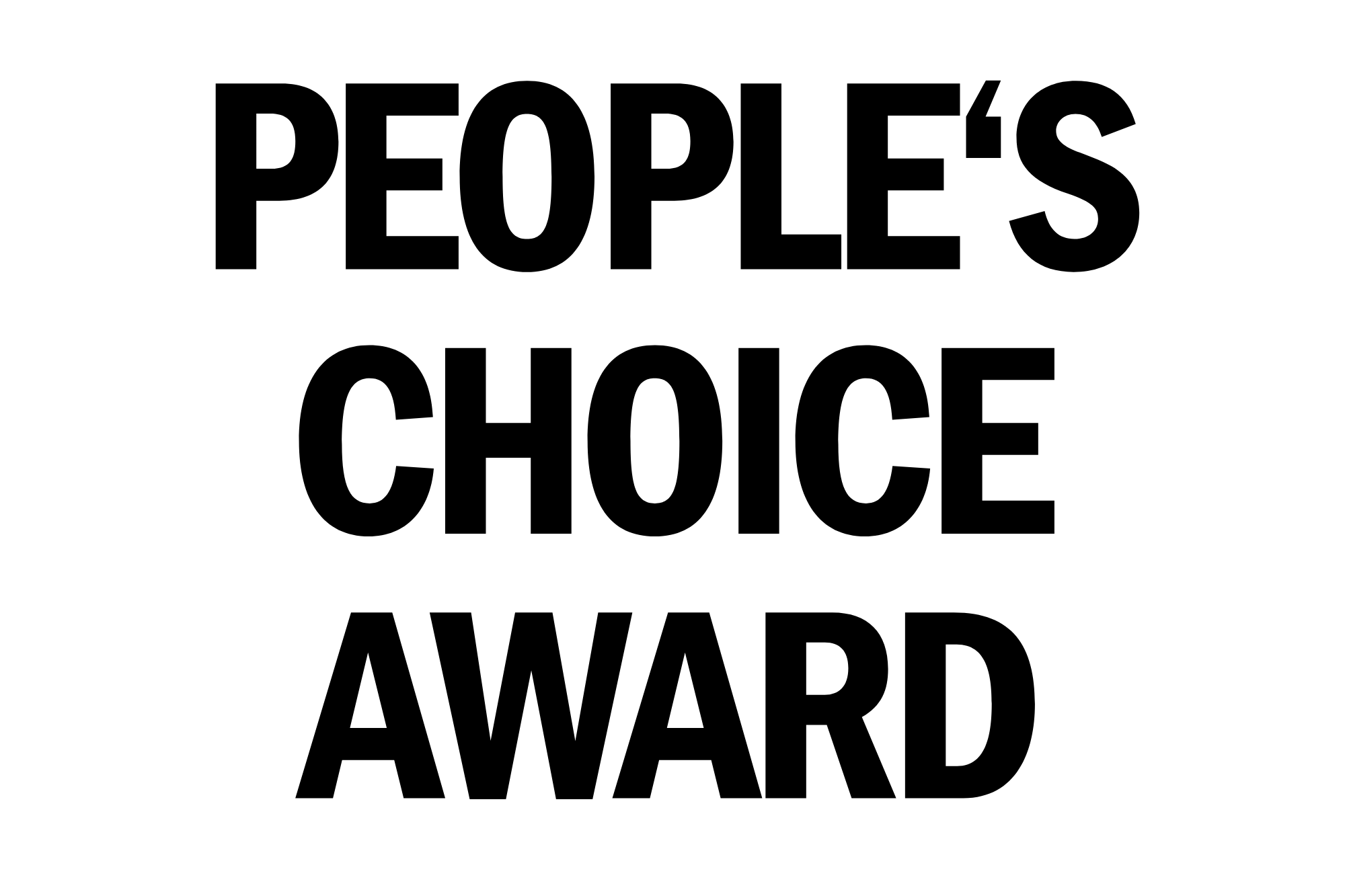 Bol black text on a white background reads, "People's Choice Award."