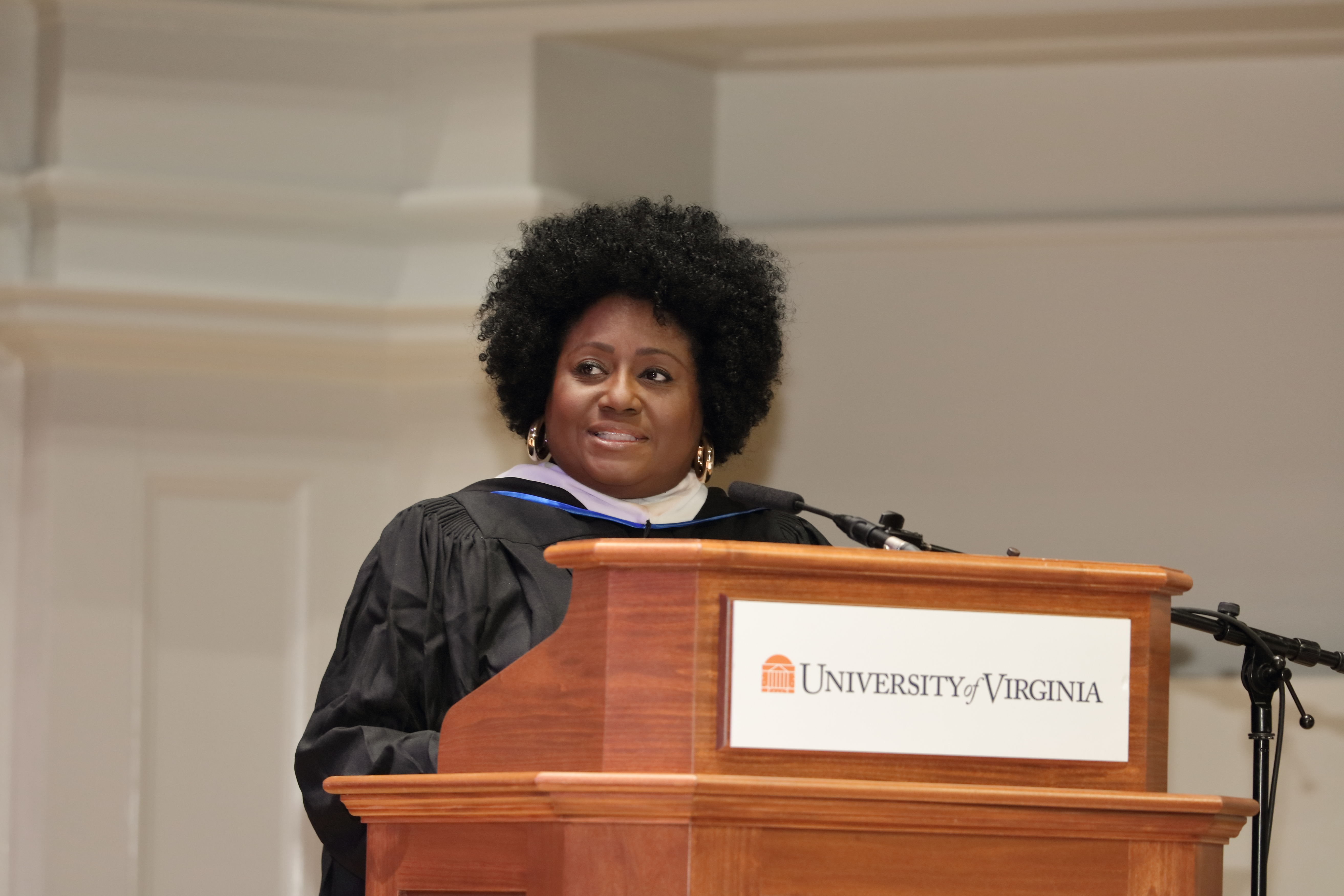 Renée Cummings speaks at May 2026 diploma ceremony