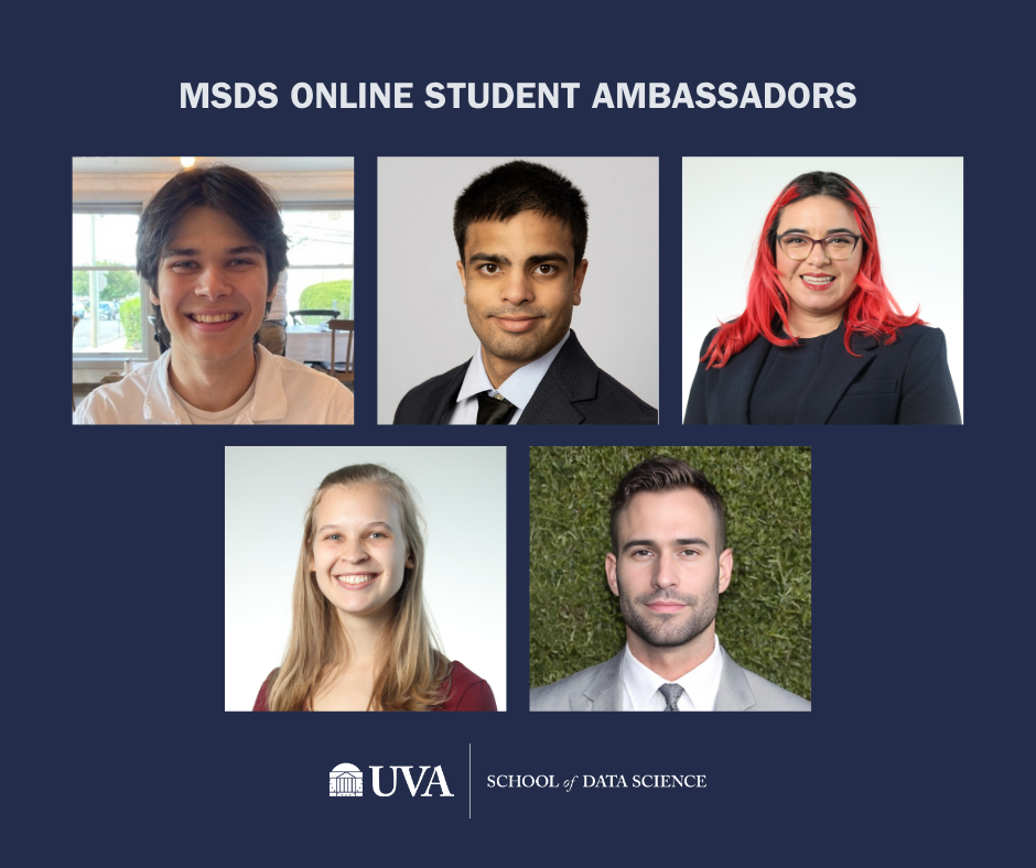 Collage of the five MSDS Online Student Ambassadors as of June 2025.
