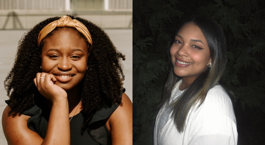 Ph.D. in Data Science students Gia Smith (left) and Luz Melo