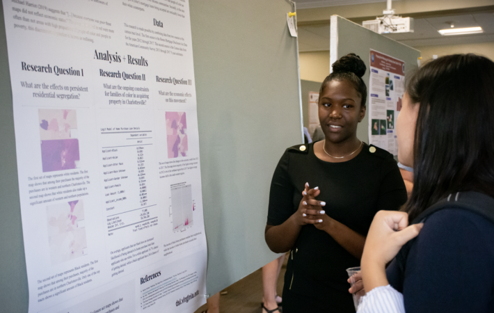 Taylor Brown giving her presentation at the end of the Summer Research Program in 2019