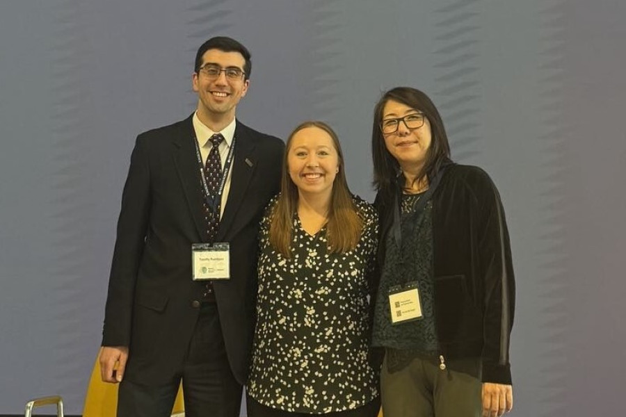 From left: MSDS student researchers Timothy Rodriguez, Alanna Hazlett, and Naomi Ohashi.
