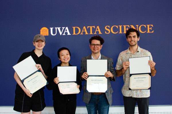 Winners from the Data is Art competition with their awards