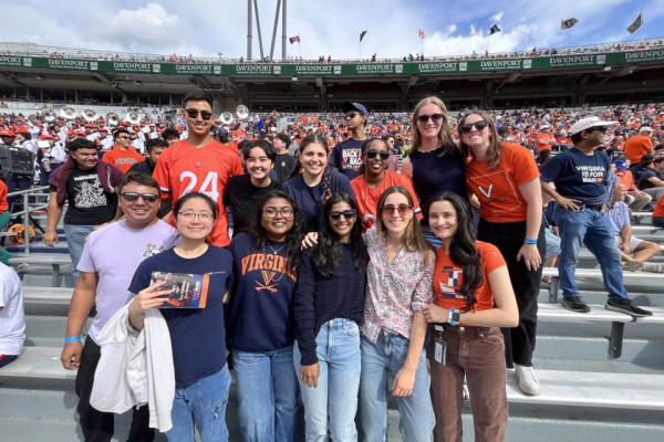 UVA Data Science MSDS students in a group at a UVA baseball game