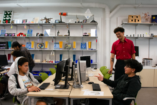 Photo of scholars learning and experimenting with data science as part of Starr Hill Pathways.