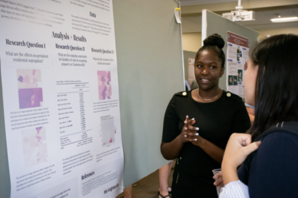 Taylor Brown giving her presentation at the end of the Summer Research Program in 2019