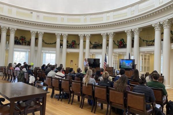 Image of Data Science Systems Class being taught in the Dome Room